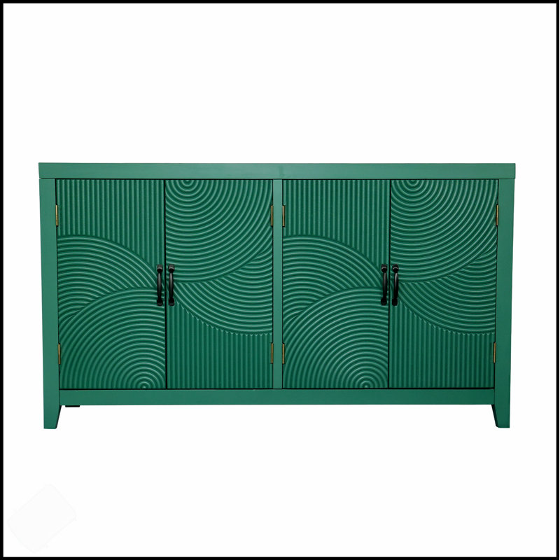Armoire d'appoint Mid-Century moderne à 4 portes, parfaite pour le rangement et la décoration élégante dans plusieurs pièces