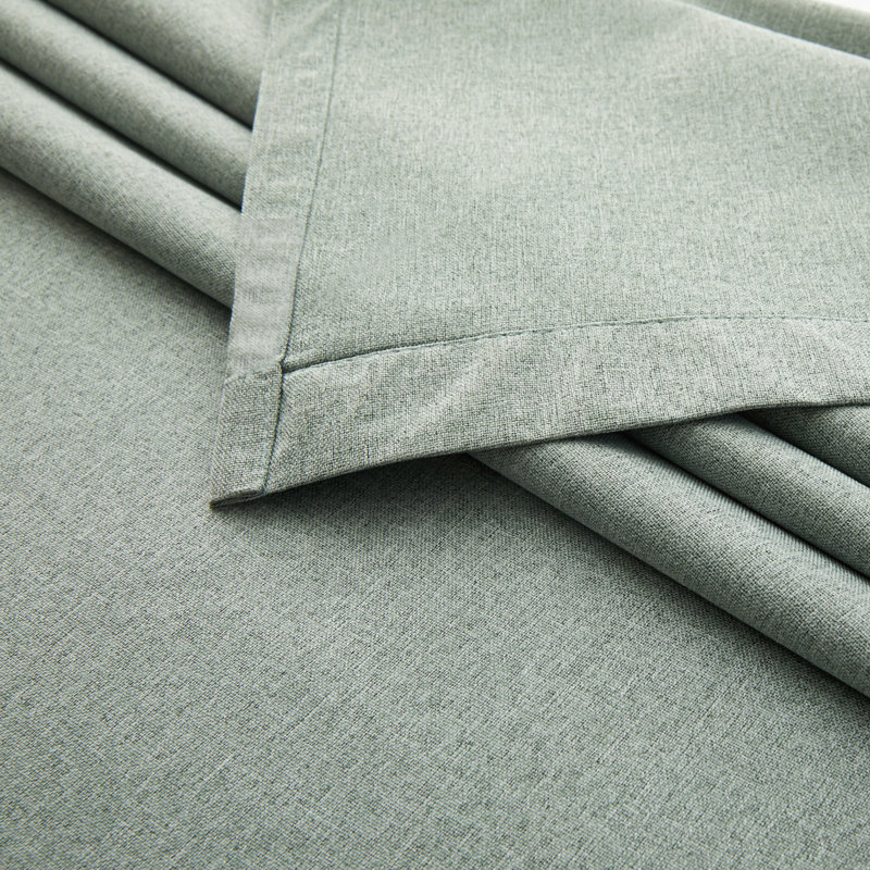 Linen Blend Blackout Single Curtain Panel, Sage Green