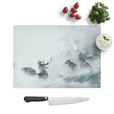 Wolves and Stag Painting Chopping Board