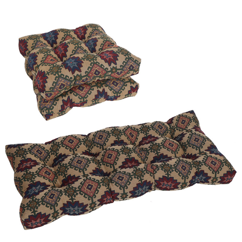 Tufted Tapestry Settee Cushions (Set Of 3)
