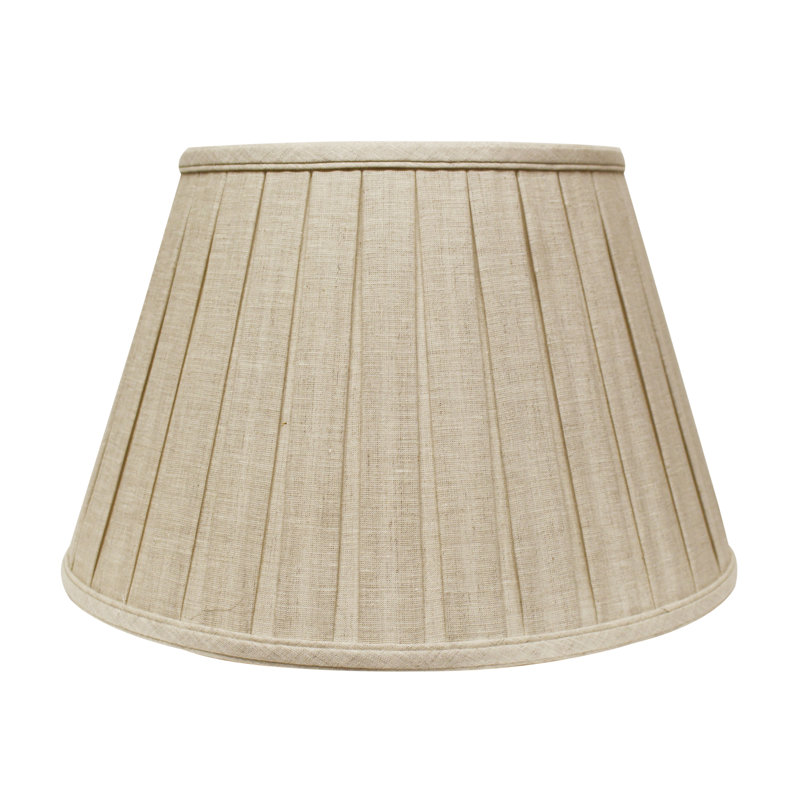 Abat-jour carré en lin à plis pour lampes de table, abat-jour souple avec garniture laveuse, haut 9 po x bas 14 po x hauteur 9 po - Abat-jour en tissu naturel