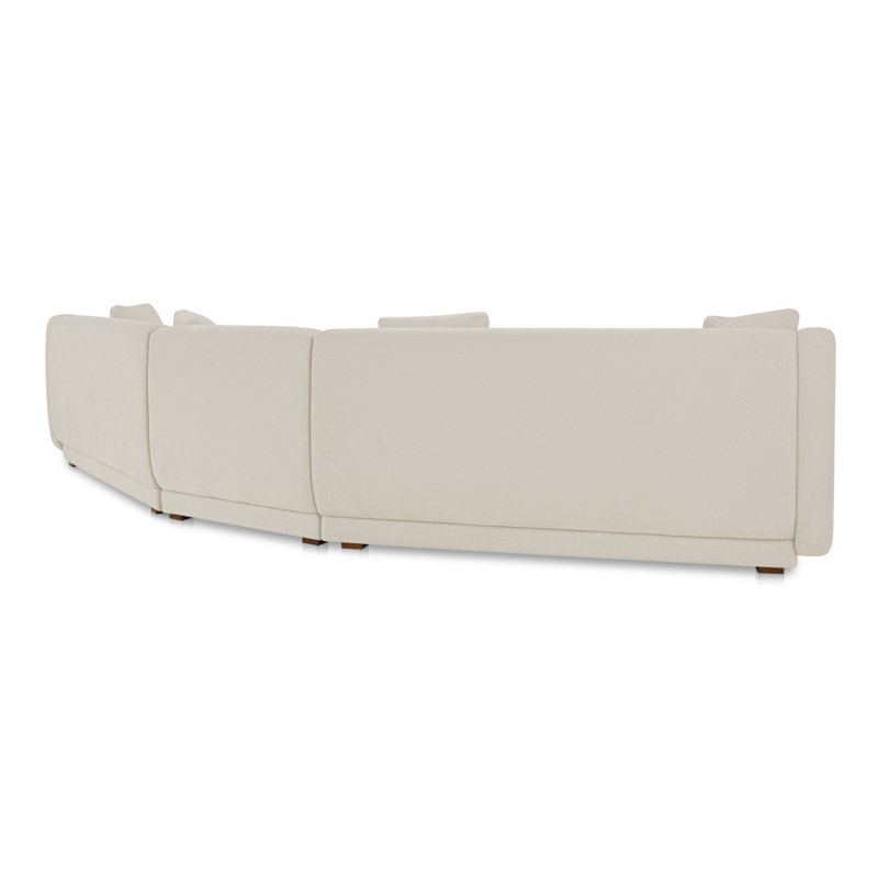 Fraser 4 Piece Modular Sectional White, 31.5" H x 224" W x 34.29" D, White Polyester