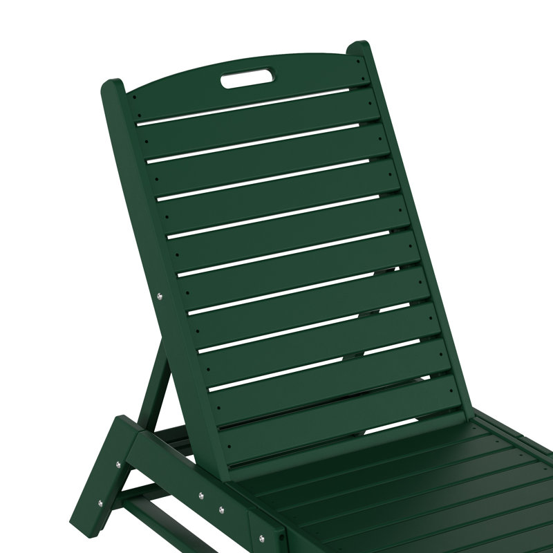 Chaise longue d'extérieur en PEHD Laguna, Vert foncé