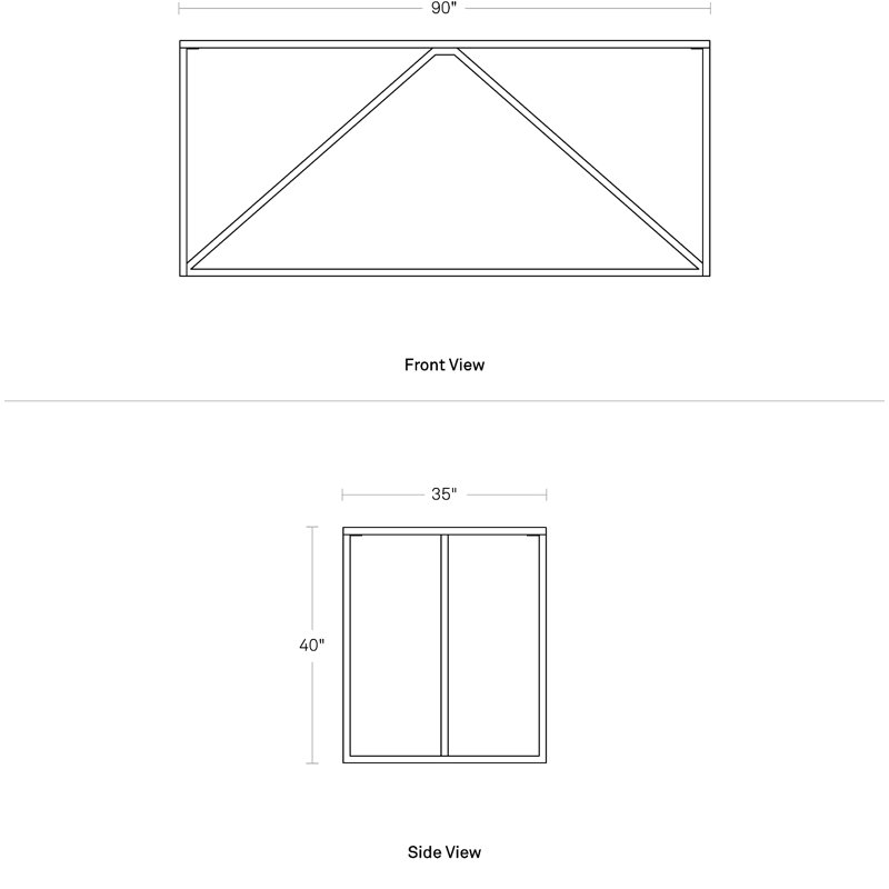 Strut Walnut Metal Base Dining Table, Bar (40" Height), Slate, 35" W x 90" L