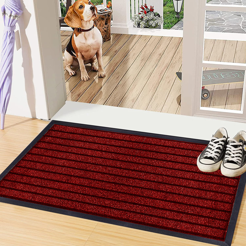 Kissy Non-Slip Doormat, 120cm W x 150cm L, Burgundy