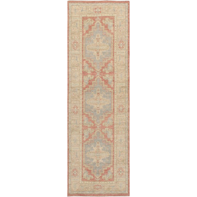 Tapis de couloir en laine / coton oriental noué à la main 2 pi 10 po x 9 pi 4 po Oriental