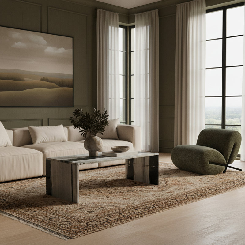 Olas Coffee Table, Panda Marble