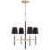 Bryant 4 - Light Solid Brass/Leather Chandelier by Thomas O'Brien