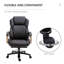 Fauteuil de direction brun, grand et haut, avec siège large, chaise de bureau d'ordinateur, avec coutures en losange à dossier haut, hauteur réglable et roues pivotantes
