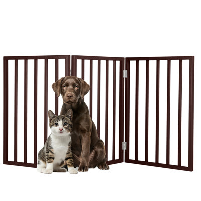 PETMAKER Pet Gate 3-Panel Folding Dog Gate for Stairs or Doorways 54x32 Inch Freestanding Pet Fence Barrier for Dogs and Cats Expandable Safety Gate, Portable Dog Gate 