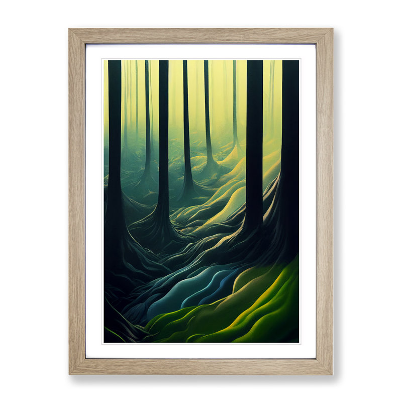 Immense Forest - Wall Art, 34cm H x 25cm W x 2cm D, Oak Framed