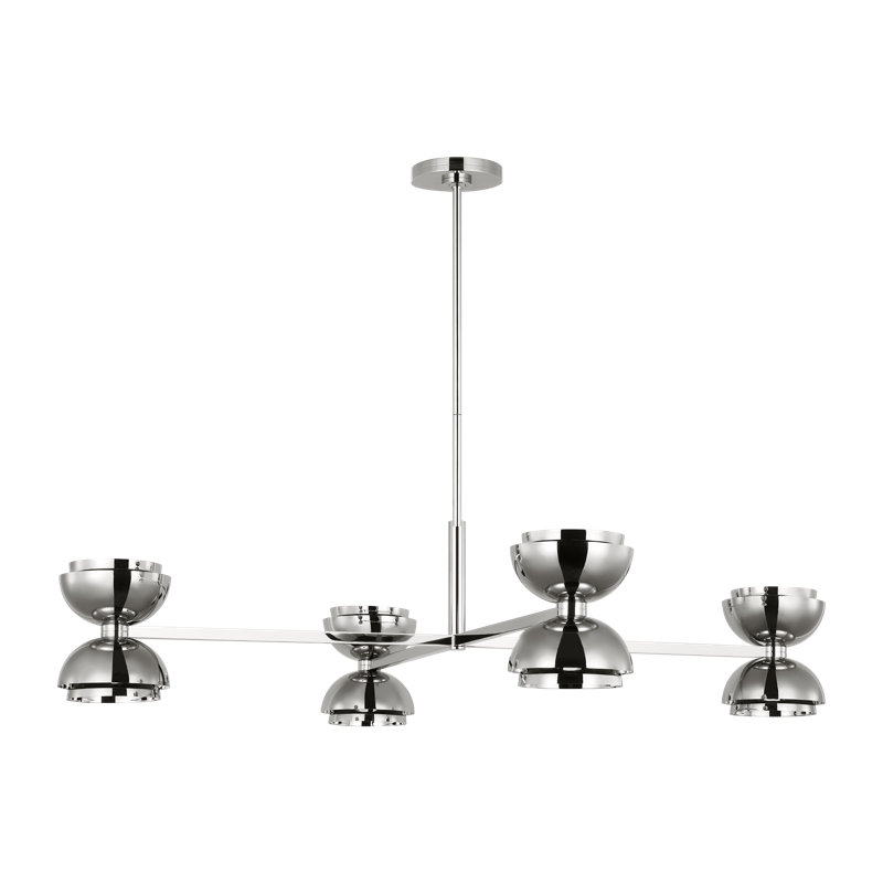 Sean Lavin Shanti 4-light extra large chandelier in natural brass finish, Nickel