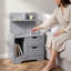 Solid Wood Square Accent Cabinet-2089671245