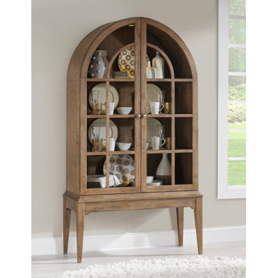 Vitrine (2 portes en verre, 3 tablettes fixes en bois avec cadre en verre, éclairage)