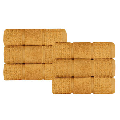  Zero-Twist Cotton Hand Towel Set - Honeycomb Waffle Texture - Quick-Dry