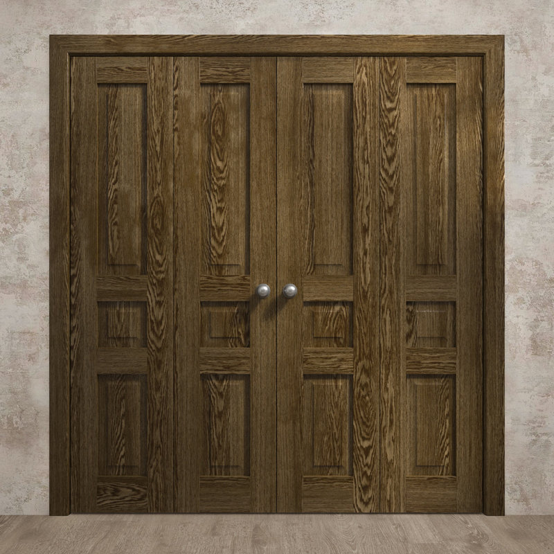Portes coulissantes doubles pliantes | Ego 5012 | Ensemble de quincaillerie pour moulures robustes | Portes de garde-robe de chambre en bois massif