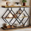 Table d'entrée de 39 pouces - Console étroite à 3 niveaux avec rangement ouvert, pieds réglables, structure en métal en forme de losange, table d'appoint industrielle pour vestibule, vestibule, couloir-59233320
