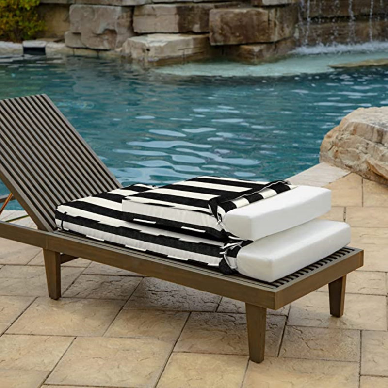 Outdoor 4'' Seat / Back Cushion, Black/White
