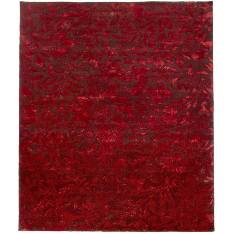 Milano Velvet hand-tufted Wool/Viscose Red Area Rug