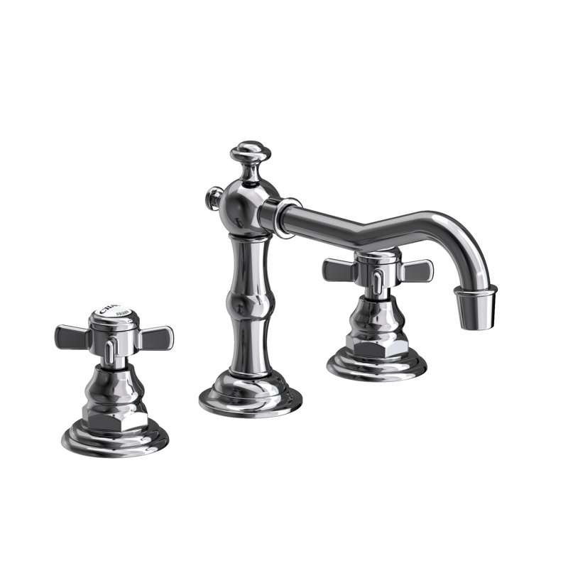 Fairfield Widespread Bathroom Faucet with Drain Assembly, Midnight Chrome