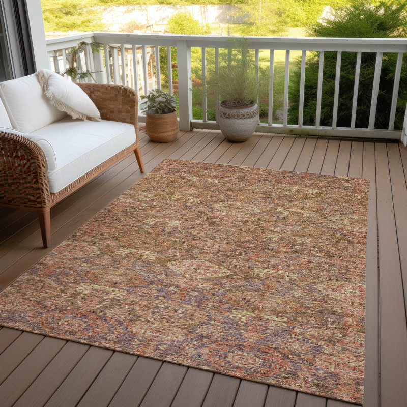 Tapis d'intérieur / extérieur brun Ambray , 10 pi x 14 pi