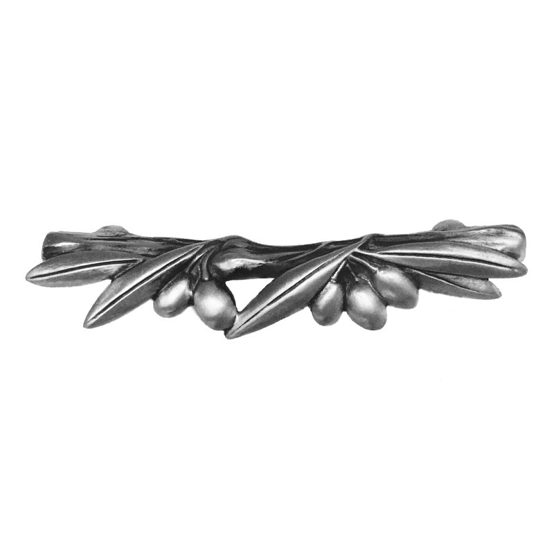 Poignée fantaisie 3 po Botanical Olive Branch, Satin