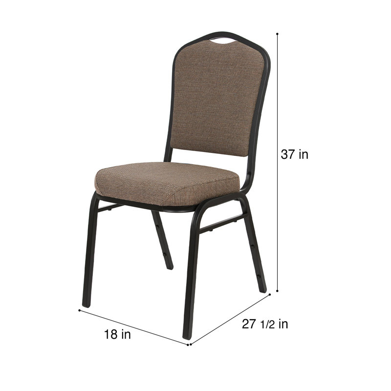 Lila Fabric Stack Chair (2 Pack), Taupe, Black