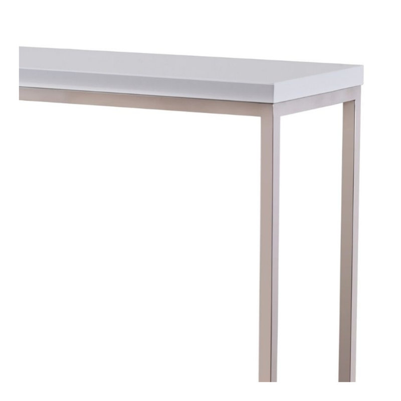 Camp Narrow Console Table, Light Gray, Silver