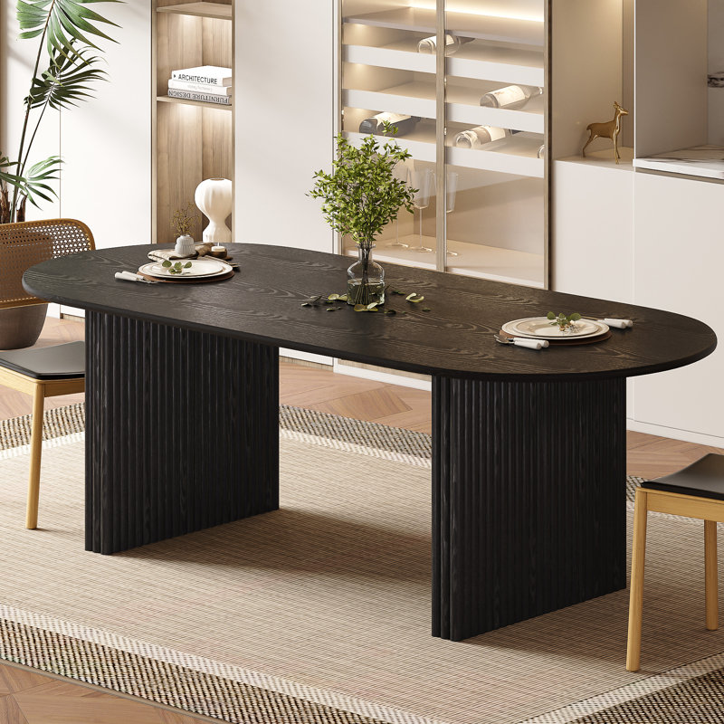 Table de salle à manger 79 po, 30"H x 79"L x 33.5"W, Noir