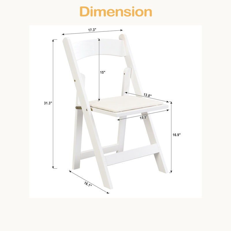 Chaise pliante rembourrée, peu encombrante, facile à transporter, 4 pièces, Beige