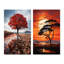 «African Tree Orange Sunset Majesty», 2 pièces-98276317-98276318
