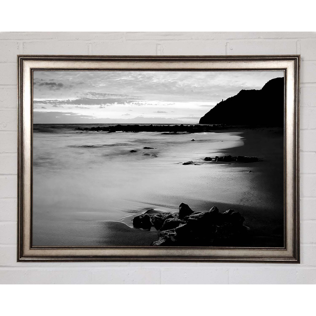 Gerahmtes Poster Sunset Tides B N W