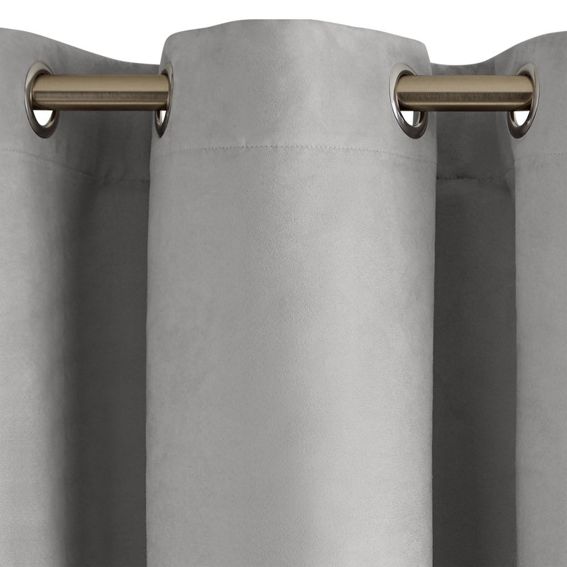 Room Darkening Curtain Single Panel, Width 145 x Drop 280cm, Pale Grey