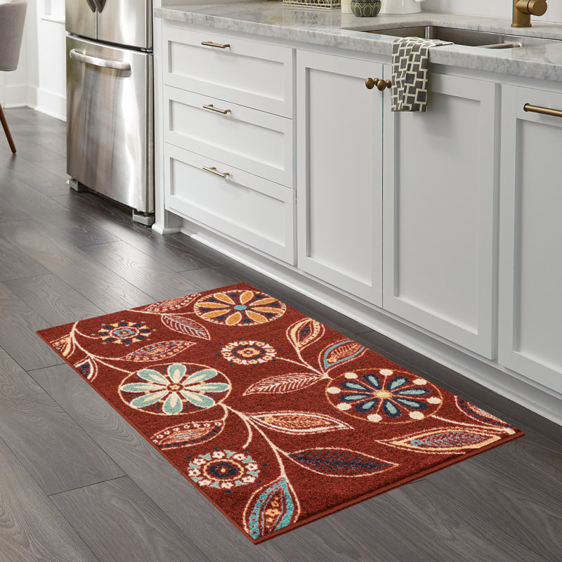 Adderley Floral Merlot Area Rug, Rectangle 2'6" x 3'10"