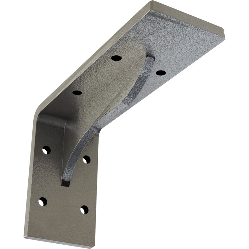 Support en acier Embrey, H 3,75 po x l 2 po x P 6 po, Argent martelé