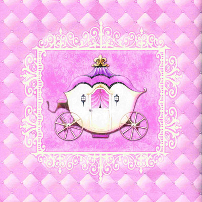 Princesse carrosse scintillante - peinture sur toile tendue
