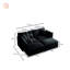 Canapé modulaire rembourré 4 pièces avec 2 places et 2 repose-pieds, chenille noire, parfait pour la vie moderne et le confort-1180203908