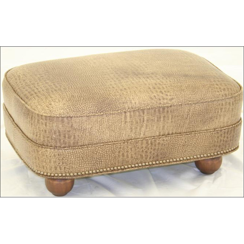 Ottoman, Bella Black Performance Velvet, Brushy Bayou, Old Gold E