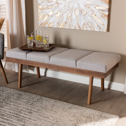 Corrigan Studio® Borchardt Polyester Upholstered Bench & Reviews | Wayfair