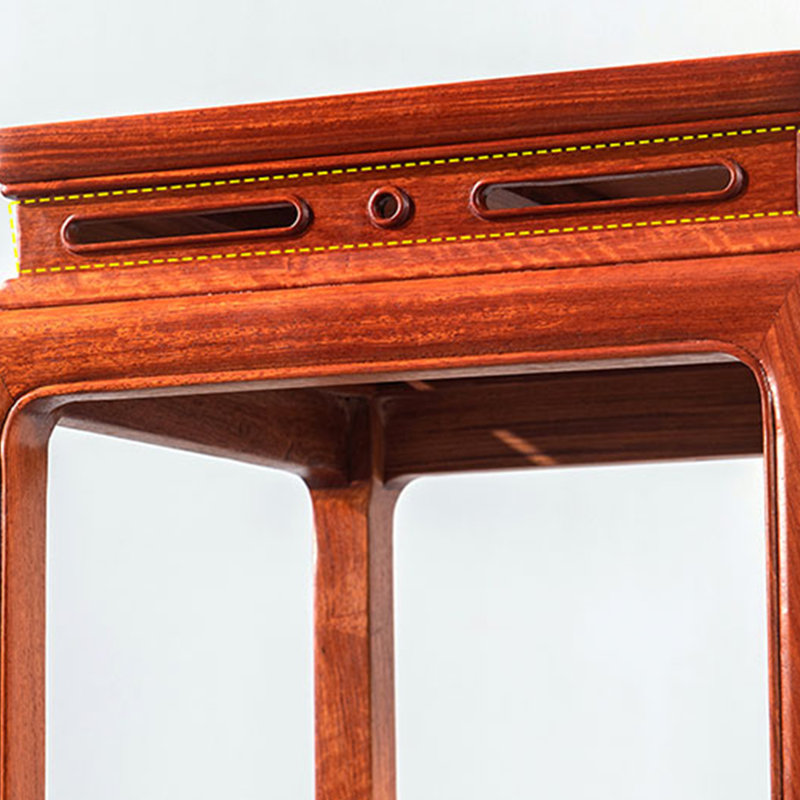 Solid Wood Table Carved Cloud Patterns Rounded Cor