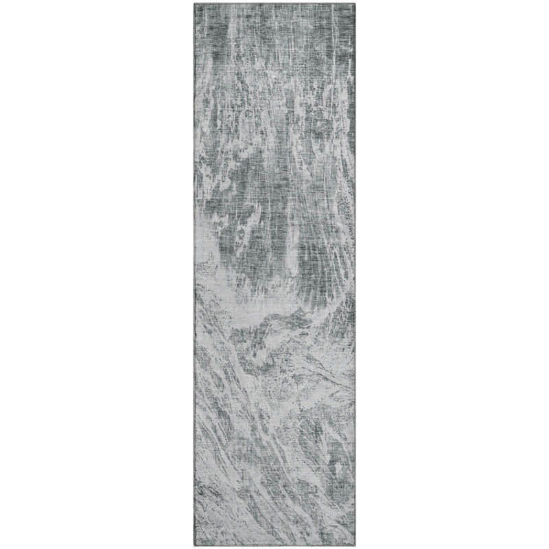 Premium Machine Washable Prisco Gray Rug, Runner 2'3" x 7'6"