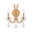 Vesca 2 Light Wall Sconce in Ferro Black with Clear Heritage Handcut Crystals