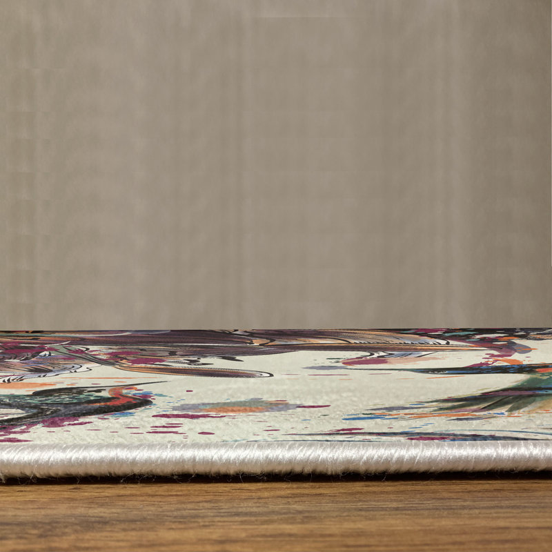 Tapis aubergine pâle / beige, Rectangle 5 pi 2 po x 7 pi 6 po