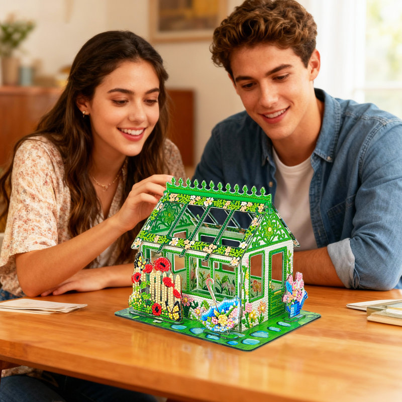 Ensemble de mini maison de bricolage Diamond Art, green