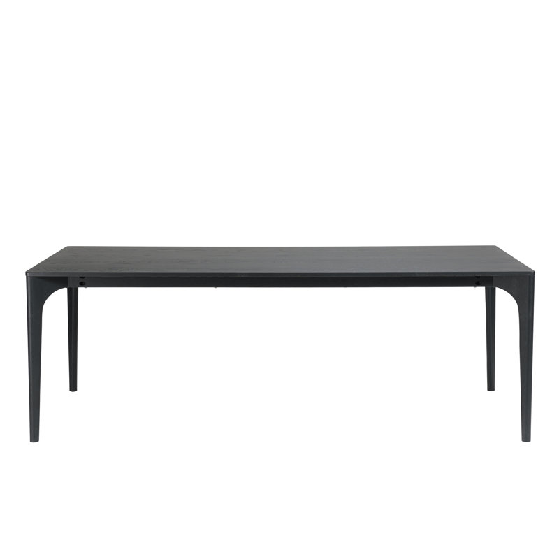 MAXENCE Oak Solid Wood Base Dining Table, Black