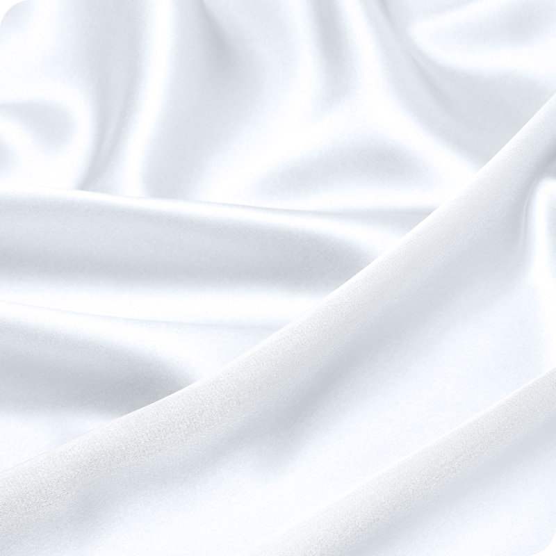 Soft Poly Satin Pillowcase Set, Standard Pillowcases, White 