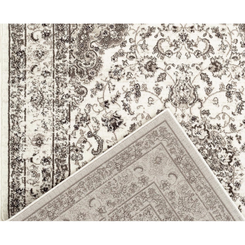 Tapis décoratif intérieur/extérieur crème oriental Blocher, Rectangle 2 pi x 3 pi 4 po