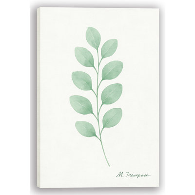 Soft Eucalyptus Green Botanical I - Wrapped Canvas Bathroom Wall Art