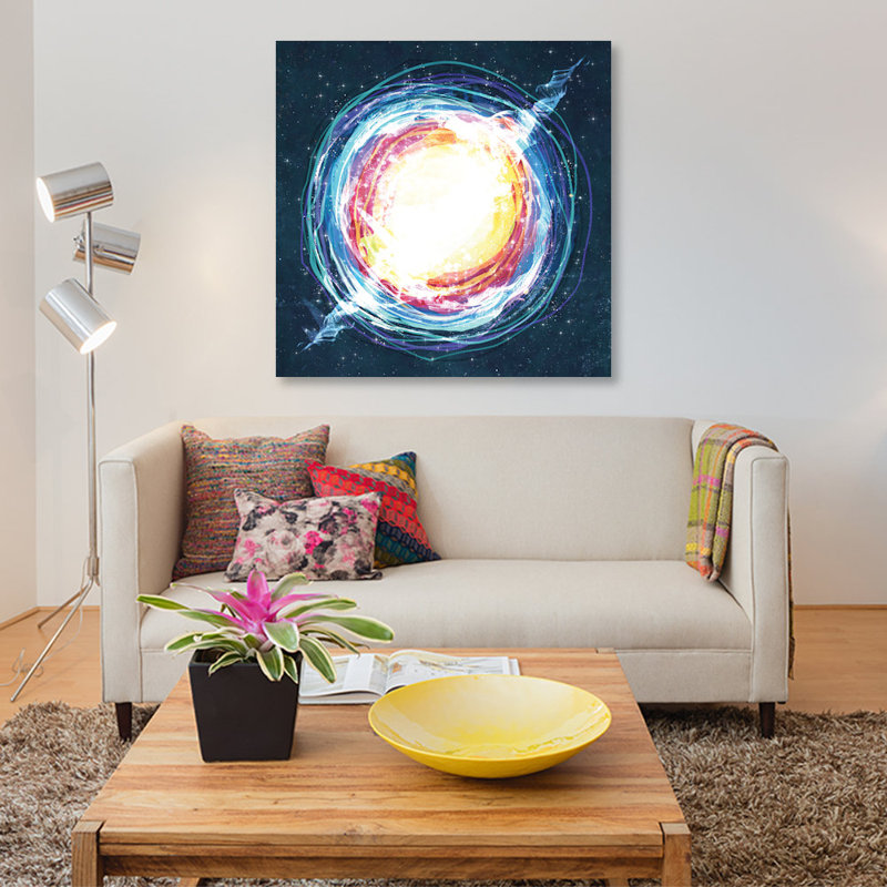 « lustre supernova », impression sur toile tendue, H 26 po x l 26 po x P 1,5 po, Toile tendue, Pas de tapis
