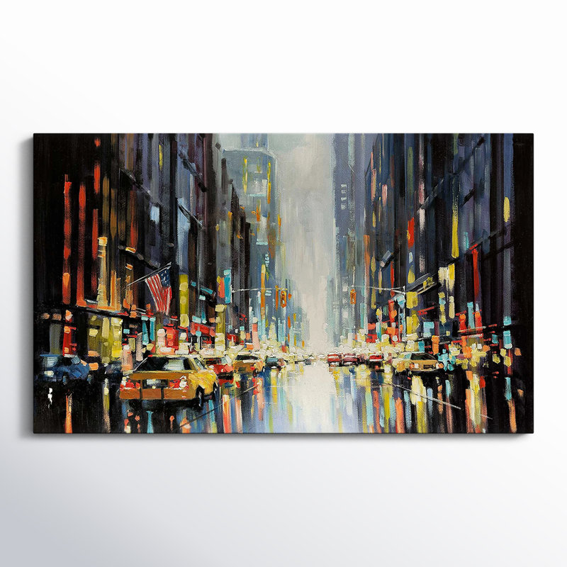 City Lights par - Peinture, Toile tendue, H 24 po x l 40 po x P 1,5 po
